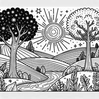 Healing Inner Child Landscape Coloring Page