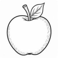 Trace The Picture Of An Apple And Color It Red... Coloring Page