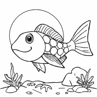 Labubu Playing At The Beach Coloring Page