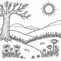A Spring Day Coloring Page