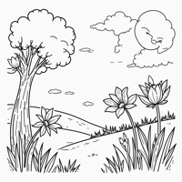 A Spring Day Coloring Page