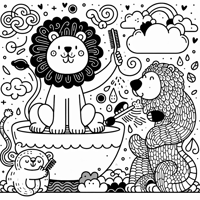 Animal Toilet Coloring Page