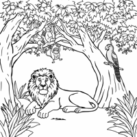 ZOO OF ANIMALS Coloring Page
