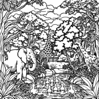 ZOO OF ANIMALS Coloring Page