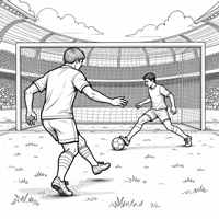 Soccer Player Kicking A Goal Coloring Page