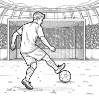 Soccer Player Kicking A Goal Coloring Page