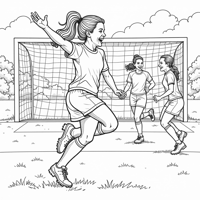 Girl Soccer Player Kicking A Goal Coloring Page