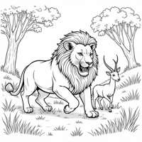 Lion Running Coloring Page