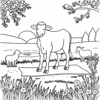 A Cow Doing Yoga Coloring Page