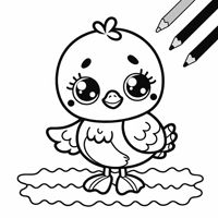 Seagull Cartoon Coloring Page