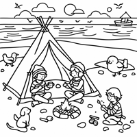 Two Little Girls Playing With Each Other Dancing... Coloring Page