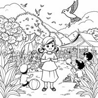 A Cute Girl Coloring Page
