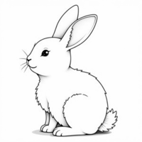 A Creative Rabbit Coloring Page