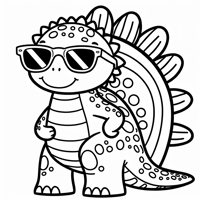 A Stegosaurus Wearing Sunglasses Coloring Page