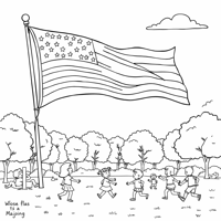 American Flag Coloring Page