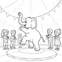 Attraction Elephant Coloring Page