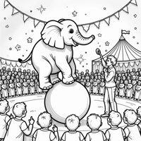 Elephant Attraction Coloring Page