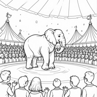 Elephant Attraction Coloring Page