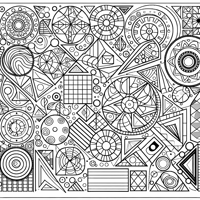 Geometric Shapes And Patterns Coloring Page