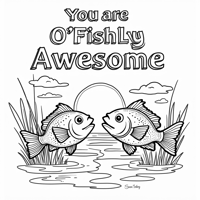 The Words You Are OFishLy Awesome On The Top Of... Coloring Page