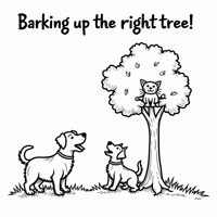 The Words Barking Up The Right Tree On The Top Of... Coloring Page