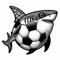 Shark Soccer Ball Coloring Page