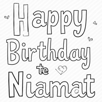 Happy Birthday To Niamat Coloring Page