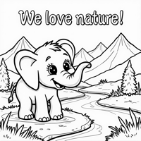 The Words We Love Nature On The Top Of Page A... Coloring Page