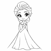 Elsa Frozen Coloring Page