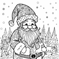 A Zentangle Style Christmas Santa Claus Coloring Page
