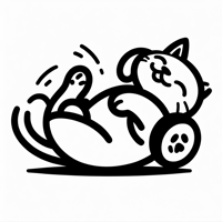 A Cat Rolling On Its Back Coloring Page
