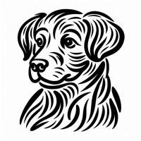 Simple Dog With Black And Bold Line Coloring Page