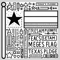 Texas Flag With The Texas Pledge In Words Under It Coloring Page