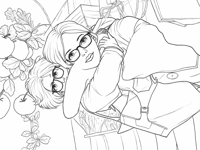 A Woman Is Holding A Large Brown Teddy Bear She Is... Coloring Page