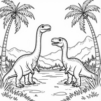 Dinosaur In The Park Coloring Page