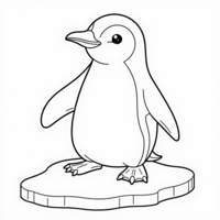 Penguin In The Ice Coloring Page