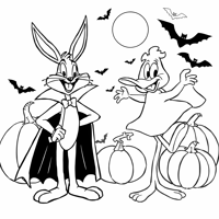 Looney Tunes Dressing Up For Halloween Coloring Page