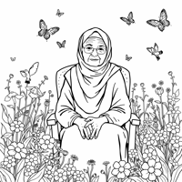 Draw A Picture Of A 67 Year Old Woman Wearing A... Coloring Page