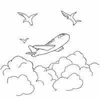 Draw A Picture Of A Garuda Indonesia Plane Flying... Coloring Page