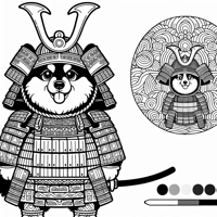 A Samurai Dog Coloring Page