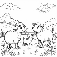 Nature Adventure Featuring Sheep Pigs And Singing... Coloring Page