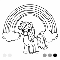 A Pony With A Rainbow Coloring Page