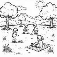 A Summer Fun Picture Coloring Page