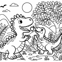 Make A 10page Coloring Book Of Dinosaurs For Kids... Coloring Page