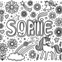 The Name Sophie In Bubble Letters To Be Coloured... Coloring Page