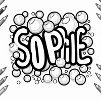 The Name Sophie In Bubble Letters Coloring Page