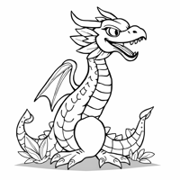Flying Naga Coloring Page