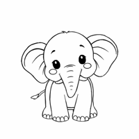 Funny Elephant Coloring Page