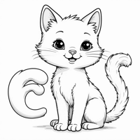 Alphabet With Cute Animals Like C Cat Coloring Page