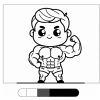 Cute Strong Man Coloring Page